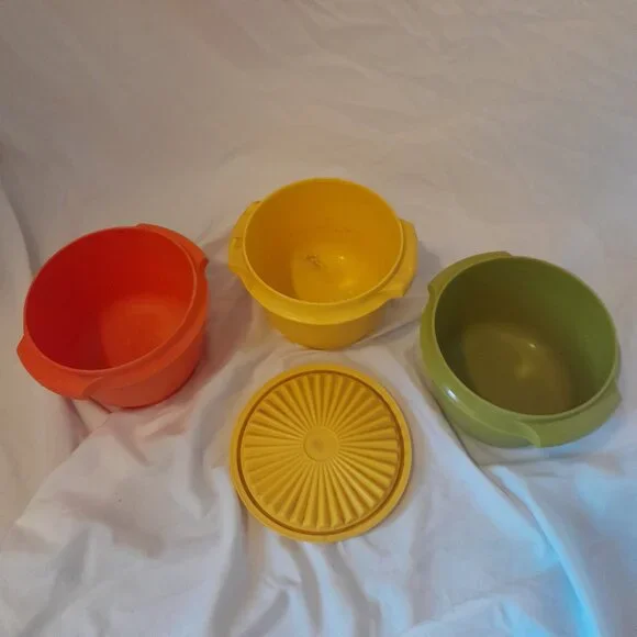 VTG Retro 1970s Tupperware Replacement Bowls: 886-12, 886-14, 886-16 & Lid: 812 - Picture 2 of 15